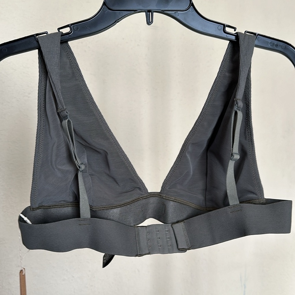 SKIMS Cotton Rib Plunge Bralette Juniper Size 3X green‎ - Picture 4 of 8